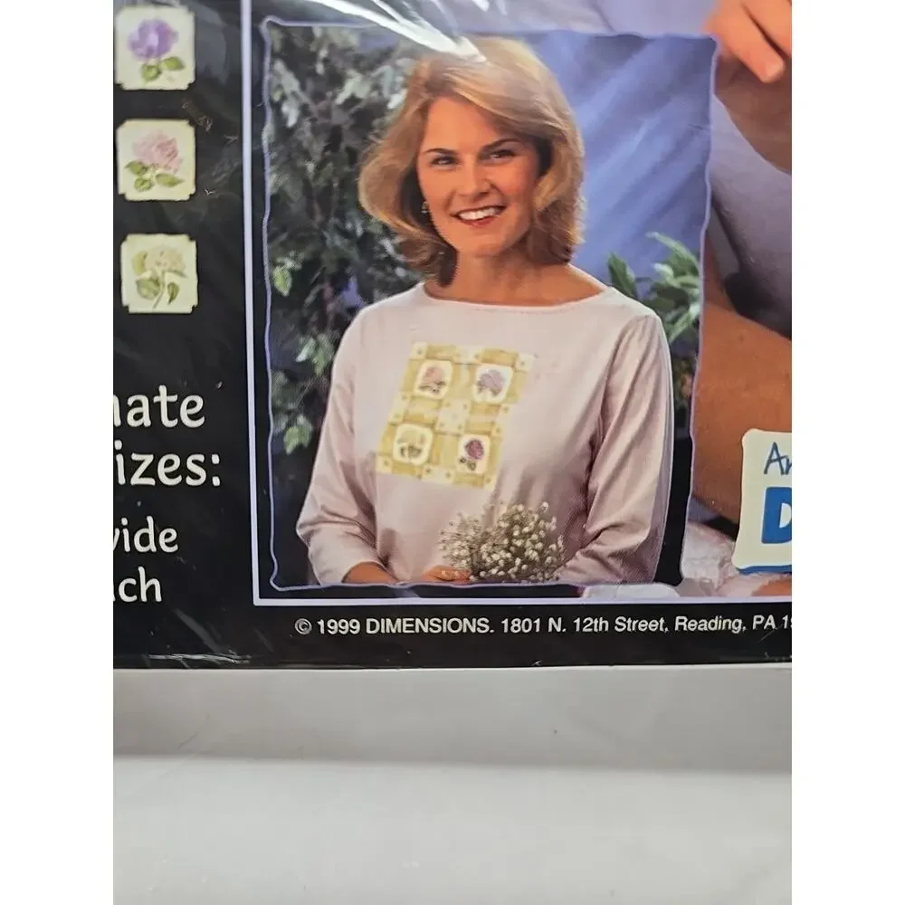 1999 Dimensions Fashion Art Full Color Iron-On Transfer Misty Hydrangeas 80581